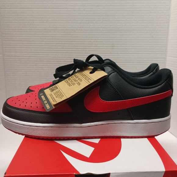 Nike Court Vision Lo NN Shoes Men\'s Size 10 Black Red White